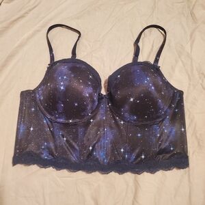 Wacoal Navy Galaxy-Print Longline Bra
